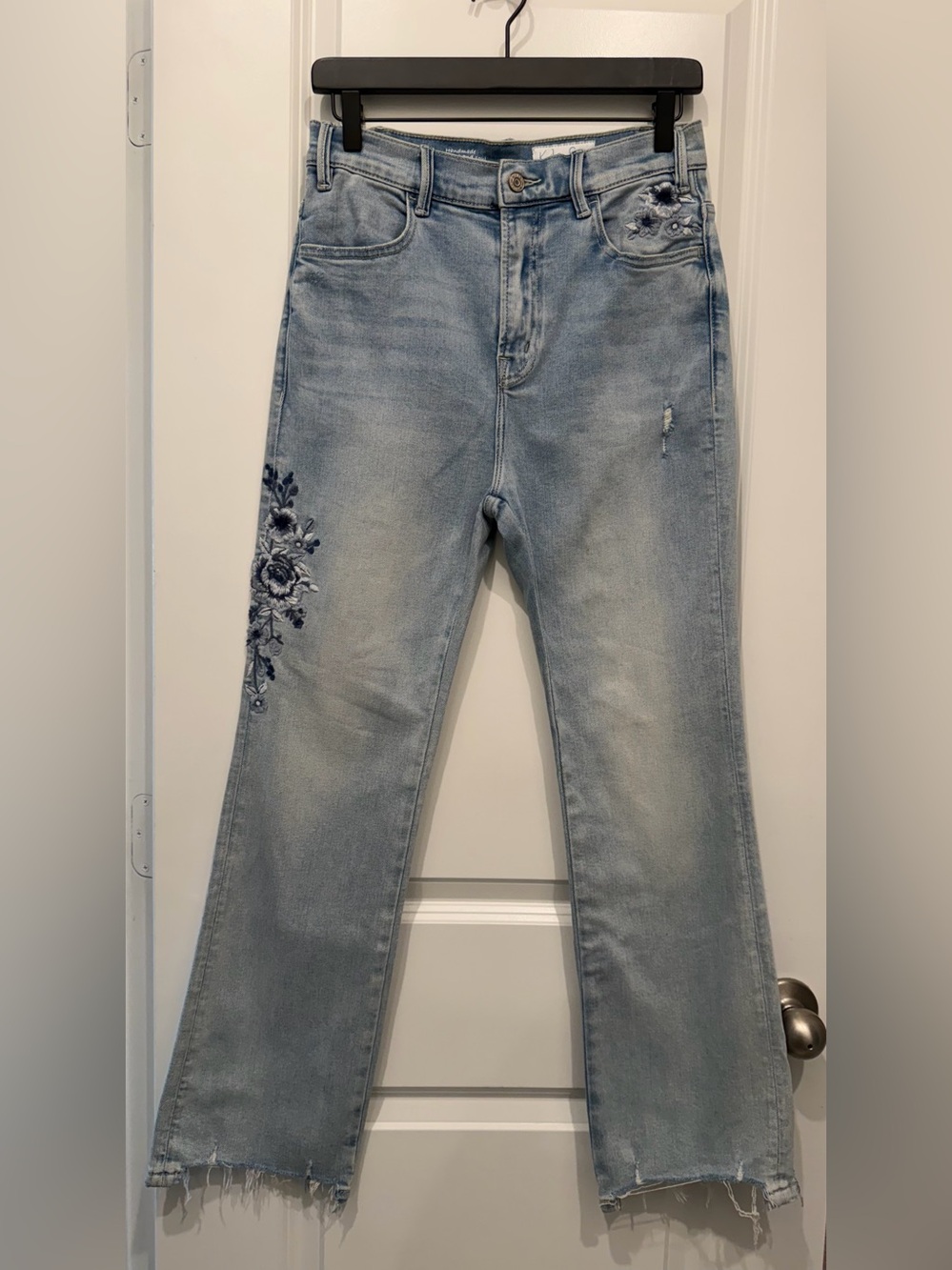 Kyla Seo Bootcut Light Blue Embroidered Jeans